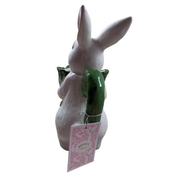 Ceramic Rabbit Holding Cabbage | Spring Decor | Cottagecore - Picture 5 of 7